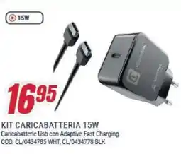 Trony Cellularline kit caricabatteria 15W offerta