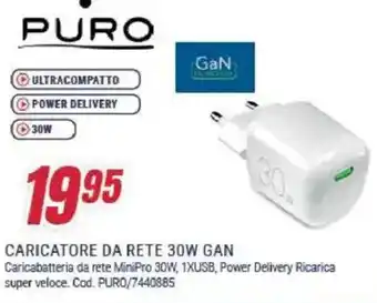 Trony Cellularline caricatore da rete 30W gan offerta