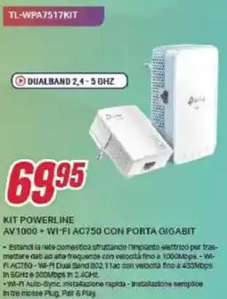 Trony KIT POWERLINE AV 1000 + WI-FI AC750 CON PORTA GIGABIT offerta