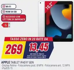 Trony APPLE TABLET IPAD 9° GEN offerta