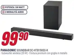 Trony PANASONIC SOUNDBAR SC-HTB150EG-K offerta