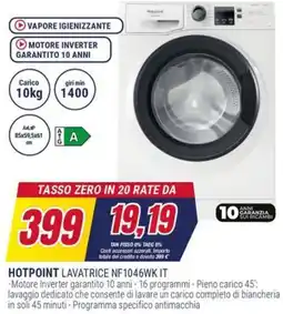 Trony HOTPOINT LAVATRICE NF1046WK IT offerta