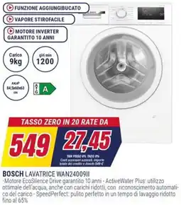 Trony BOSCH LAVATRICE WAN24009II offerta