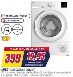 Trony SMEG ASCIUGATRICE DR82E IT offerta