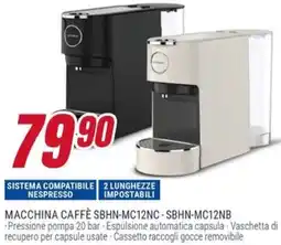Trony HYUNDAI MACCHINA CAFFÈ SBHN-MC12NC-SBHN-MC12NB offerta