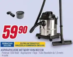 Trony HYUNDAI ASPIRAPOLVERE WET&DRY HHN-WD12IB offerta