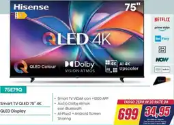 Trony Hisense Smart TV QLED 75" 4K offerta