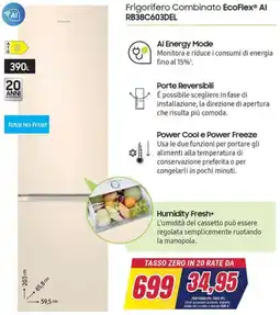 Trony SAMSUNG Frigorifero Combinato EcoFlex Al RB38C603DEL offerta