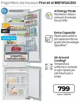 Trony SAMSUNG Frigorifero da incasso First 60 AI BRB70F26CES0 offerta