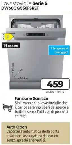 Trony SAMSUNG Lavastoviglie Serie 5 DW60CG550FSRET offerta