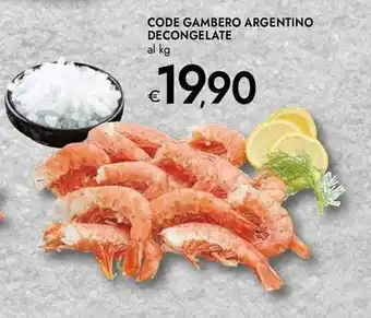 Bennet Code gambero argentino decongelate offerta