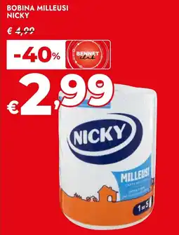Bennet Bobina milleusi NICKY offerta