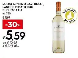 Bennet Roero arneis o gavi docg, langhe rosato doc DUCHESSA LIA offerta