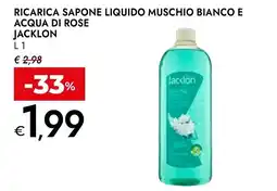 Bennet Ricarica sapone liquido muschio bianco e acqua di rose JACKLON offerta