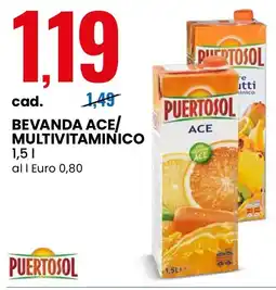 Eurospin Puertosol bevanda ace/ multivitaminico offerta