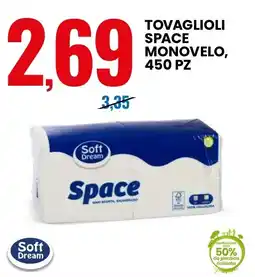 Eurospin Soft dream tovaglioli space monovelo, 450 pz offerta
