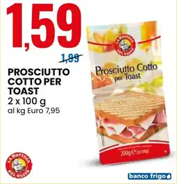 Eurospin La bottega del gusto prosciutto cotto per toast offerta