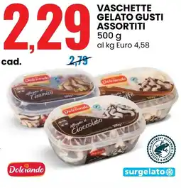 Eurospin Dolciando vaschette gelato gusti assortiti offerta