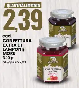 Eurospin Alpenspitz confettura extra di lamponi/ more offerta