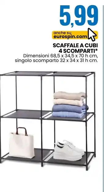 Eurospin Scaffale a cubi 4 scomparti offerta