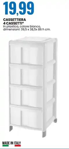 Eurospin Cassettiera 4 cassetti offerta