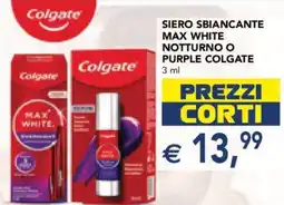 Esselunga Colgate Siero Sbiancante Max White Notturno o Purple offerta