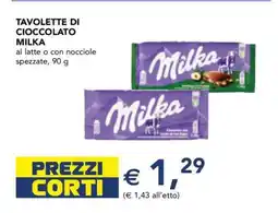 Esselunga TAVOLETTE DI CIOCCOLATO MILKA offerta