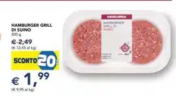 Esselunga HAMBURGER GRILL DI SUINO offerta