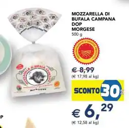 Esselunga MOZZARELLA DI BUFALA CAMPANA DOP MORGESE offerta
