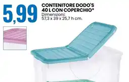 Eurospin Contenitore dodo's 40 l con coperchio offerta