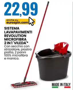 Eurospin Sistema lavapavimenti revolution microfibra 2in1 'vileda' offerta