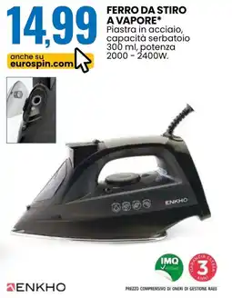 Eurospin Enkho ferro da stiro a vapore offerta