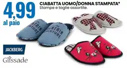 Eurospin Ciabatta uomo/donna stampata offerta