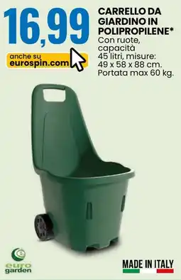 Eurospin Carrello da giardino in polipropilene offerta