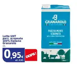 Sigma Latte UHT parz. scremato 100% italiano Granarolo offerta