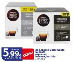 Sigma 30 Capsule Dolce Gusto Nescafé espresso intenso, barista offerta