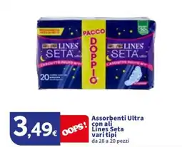 Sigma Assorbenti Ultra con ali Lines Seta vari tipi offerta