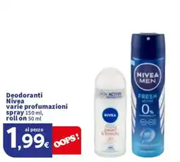 Sigma Deodoranti Nivea varie profumazioni spray, roll on offerta