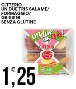 Vantaggio Cash&Carry Citterio un due tris salame/ formaggio/ grissini senza glutine offerta