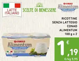 Spazio Conad Ricottine senza lattosio conad alimentum offerta