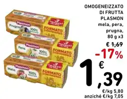 Spazio Conad Omogeneizzato di frutta PLASMON offerta