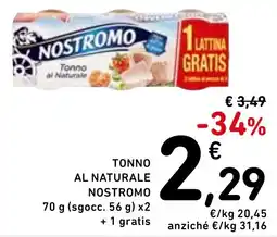 Spazio Conad Tonno al naturale NOSTROMO offerta