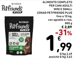Spazio Conad Alimento completo per cani adulti mini e small conad petfriends plus offerta