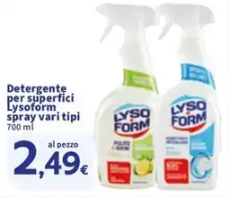 Sigma Detergente per superfici Lysoform spray vari tipi offerta