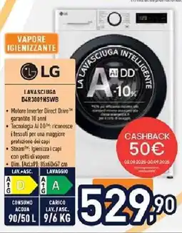 Unieuro LG LAVASCIUGA D4R3009NSWB offerta