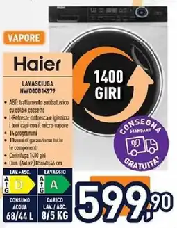 Unieuro Haier LAVASCIUGA HWD80814979 offerta
