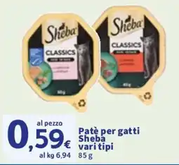 Sigma Patè per gatti Sheba vari tipi offerta