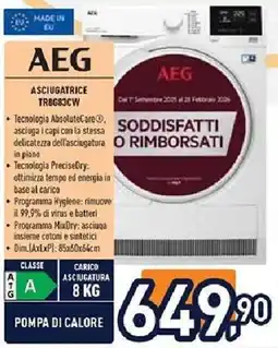 Unieuro AEG ASCIUGATRICE TR8G83CW offerta
