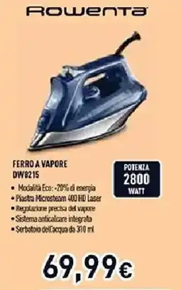 Unieuro Rowenta FERRO A VAPORE DW8215 offerta