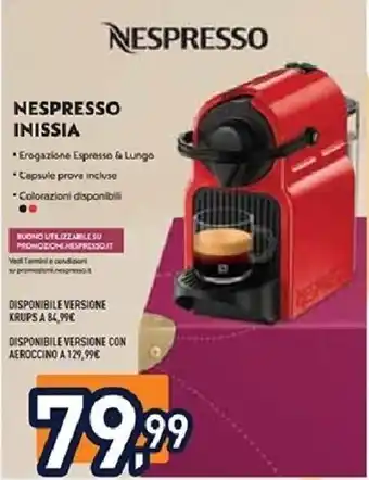 Unieuro Nespresso inissia offerta